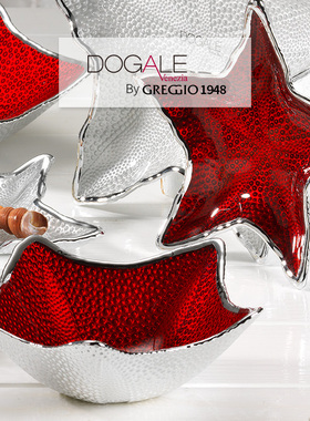 意大利进口Dogale Venezia客厅红色水果盘创意送礼水果碗零食盘