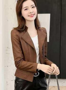 新品时尚春秋气质PU皮衣外套9889WT