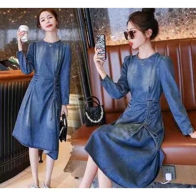 新品时尚气质 港风复古 早秋牛仔裙2126