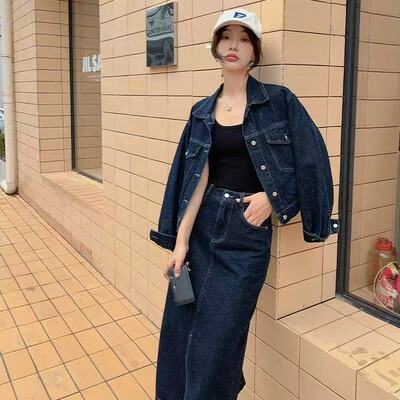 牛仔外套+半身裙 英姿飒爽出你去春秋装两件套T188TZ