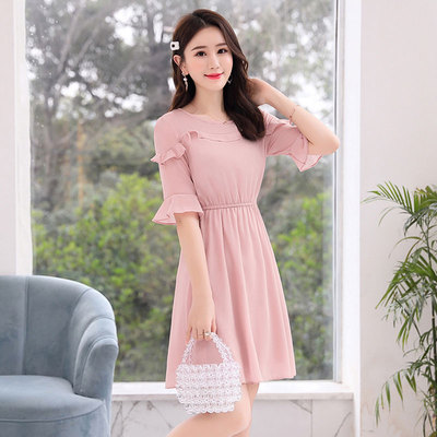 酷伽夏装新品赫本风优雅简约