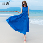 显瘦长款 雪纺连衣裙女2024新款 夏季 沙滩裙海边度假长裙超仙小个子