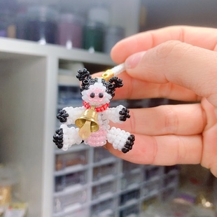 diy串珠材料包牛年挂件奶牛铃铛牛奶盒子日本miyuki古董toho米珠