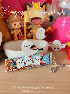 diy串珠材料包手工日本miyuki古董珠手工挂画肥啾手机链小鸟 双面