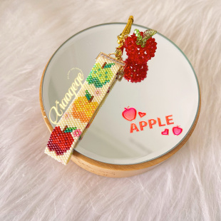 diy串珠材料包手工日本miyuki古董珠手工挂画手机链清新苹果水晶