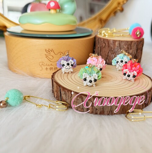 日本toho串珠miyuki材料包川崎刺猬胸针龙虾扣材料包diy视频教程