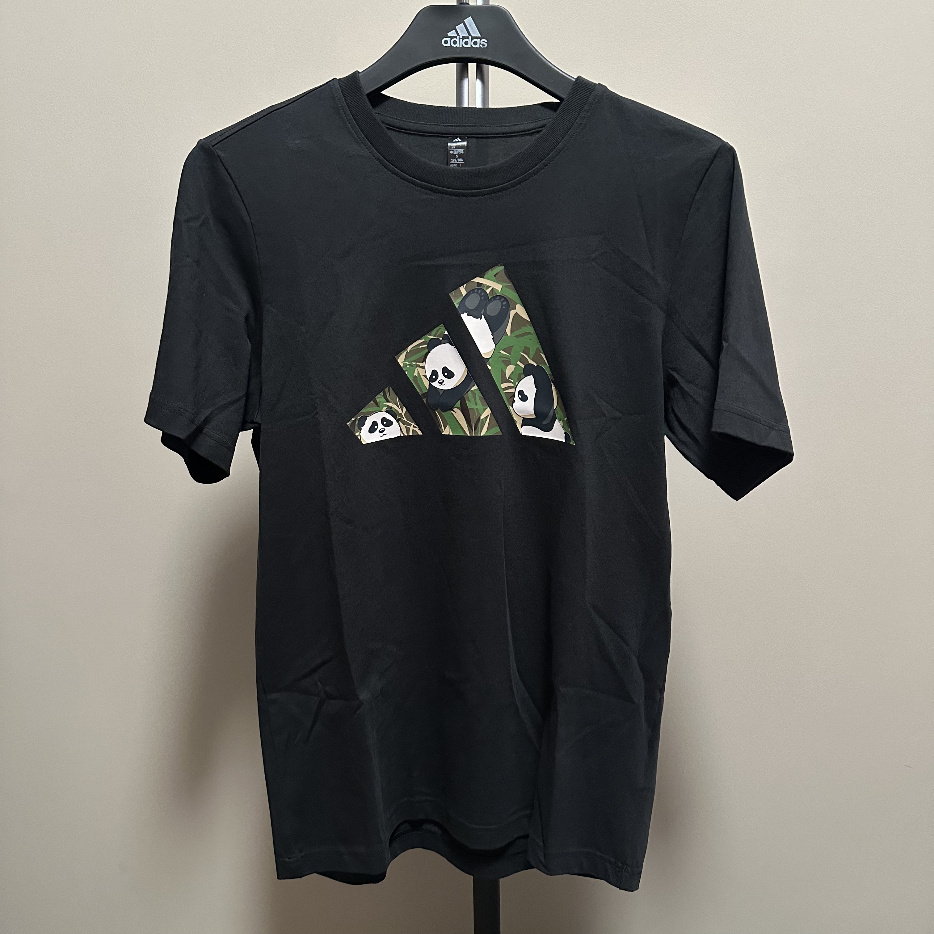 adidas阿迪达斯T恤男装夏季款熊猫印花运动短袖纯棉KC1500JZ3278