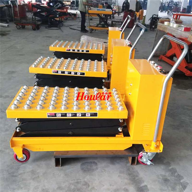 PTS350手动A带筒平滚台3车350kg1.PTS350A米台面滑动滚珠液压升降
