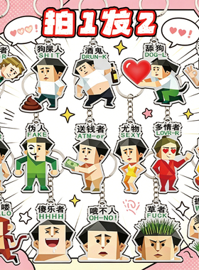 爆款SBTI人格测试贫穷者抽象趣味傻乐者吗喽无所谓人钥匙扣小挂件