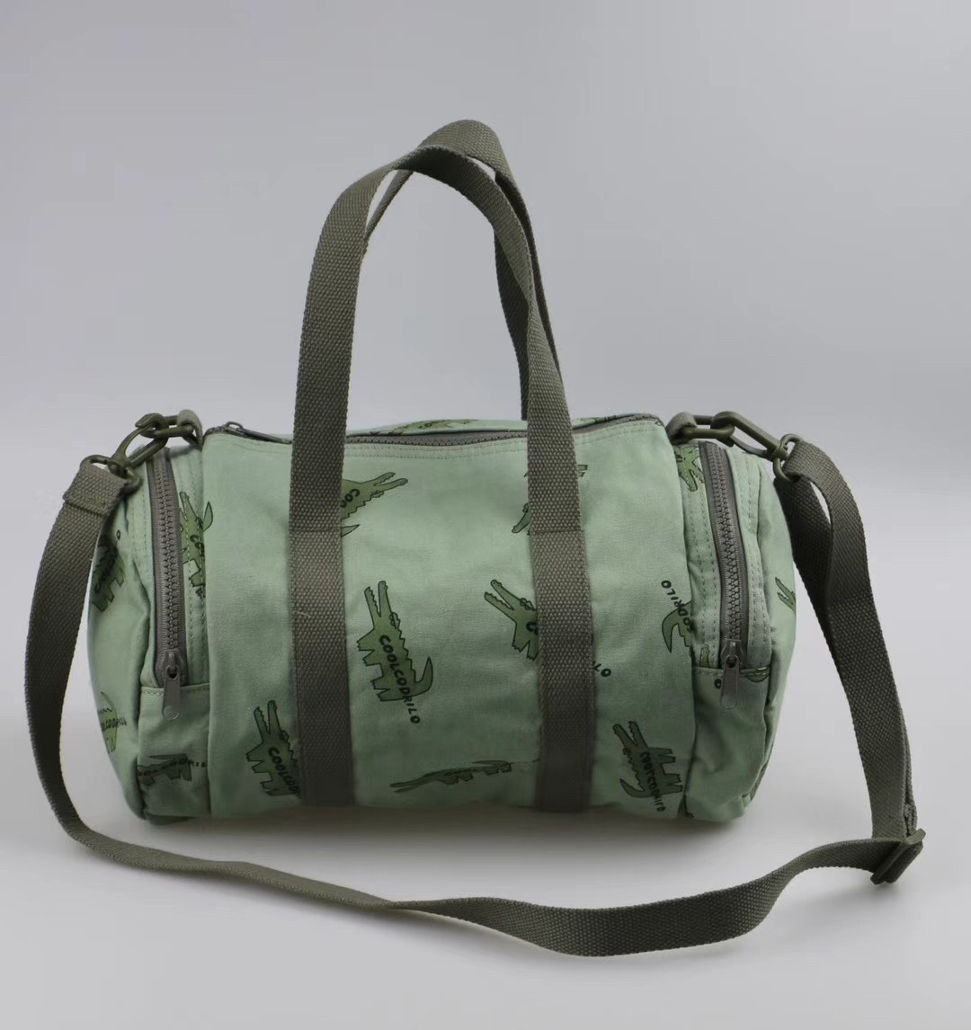 Z2024新款鳄鱼印花保龄球包儿童可爱手提斜挎包女生收纳相机包