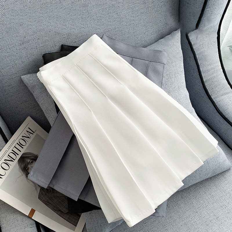 百褶裙大碼微胖女童純色半身裙