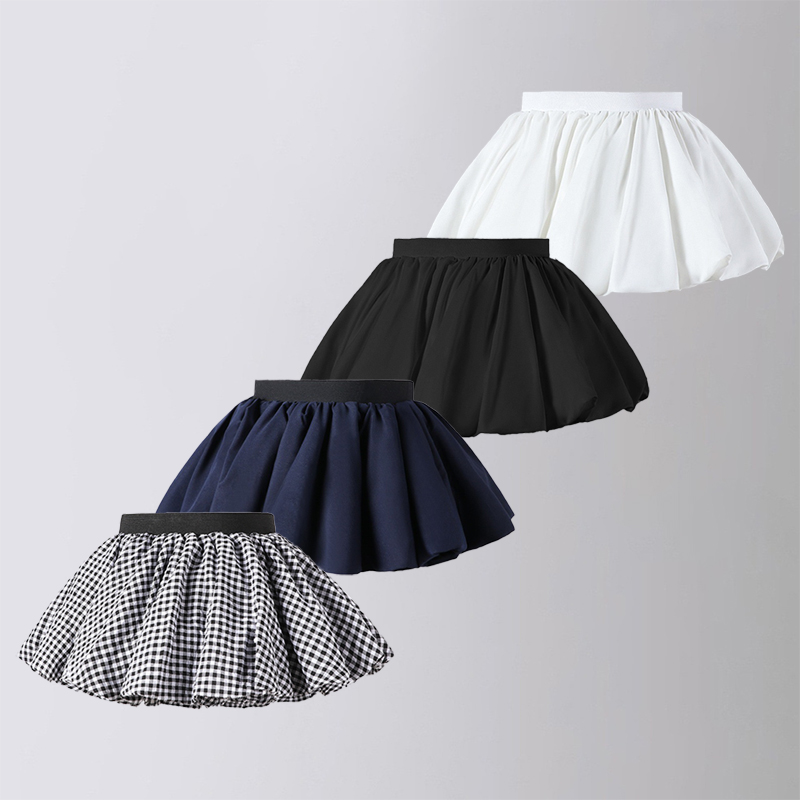 女童蓬蓬花苞半身裙女孩高腰短裙