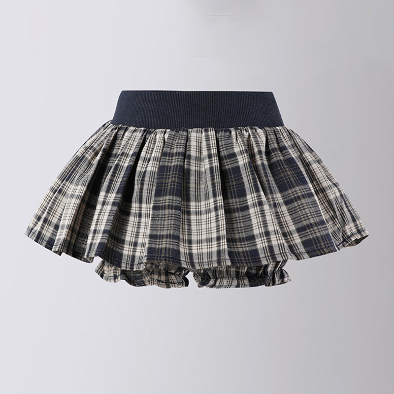 女童百褶裙韩系格纹半身裙小女孩