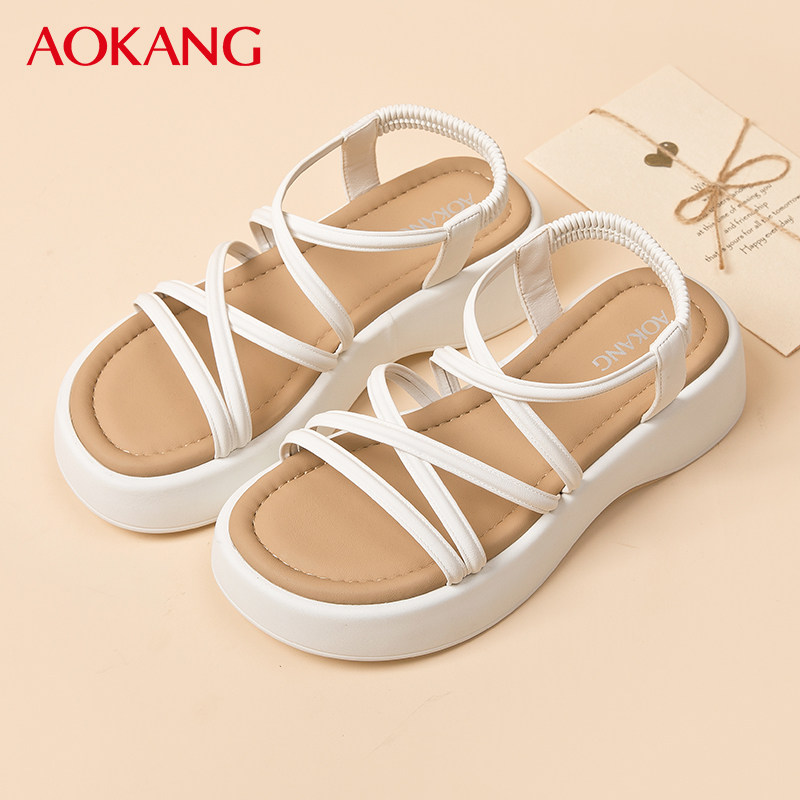 奥康凉鞋女2025夏季新款时尚绑带凉拖鞋厚底防滑舒适外穿女士拖鞋,女鞋,时装凉鞋,淘宝优惠券,粉丝福利购,淘宝优惠卷