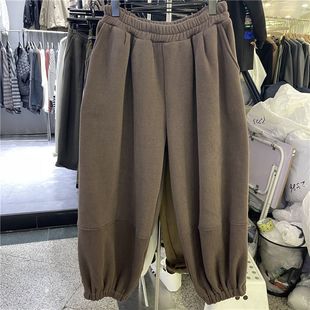 外贸出口胖MM特大码300斤加绒加秋冬季阔腿遮肉显瘦灯笼裤女