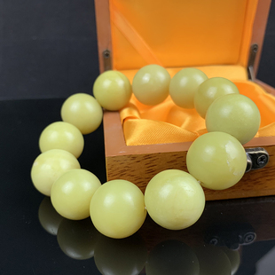 男士手链 黄白老玉手串 辽宁岫玉和田玉手链 籽料河磨玉20MM手链