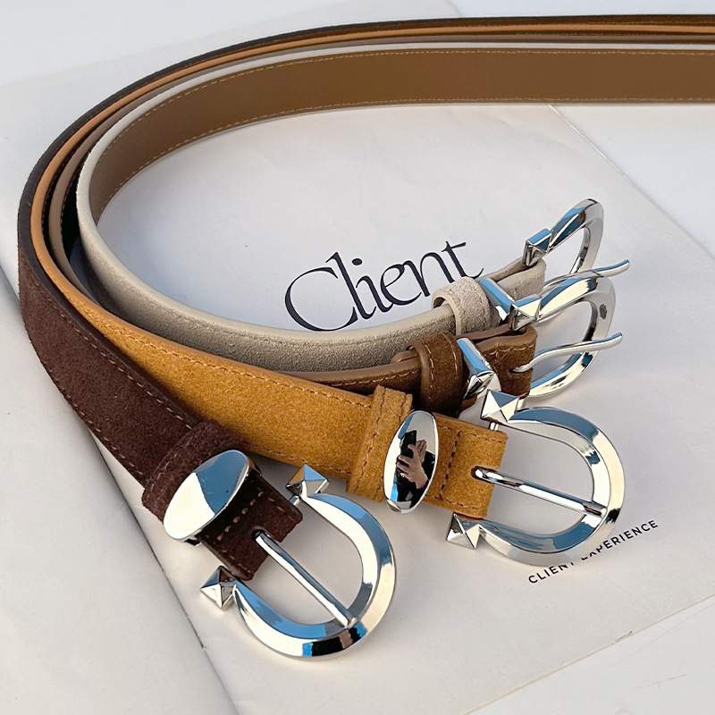 真皮女士腰带牛皮配休闲裤牛仔裤