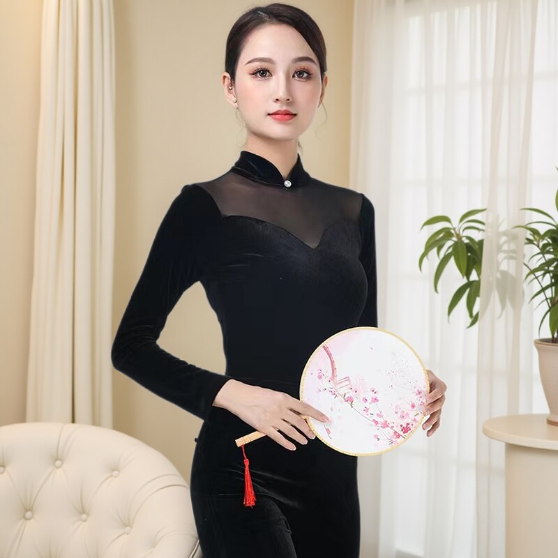 形体训练服装高端金丝绒舞蹈服