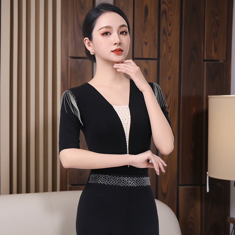 形体服瑜伽连体上衣春夏季新款莫代尔礼仪模特走秀培训舞蹈练功服