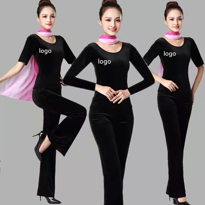 金丝绒形体服套装成人导师舞蹈服