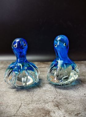 现货日本进口东宝琉璃八爪鱼手工吹制摆件工艺品一对价公主病勿拍
