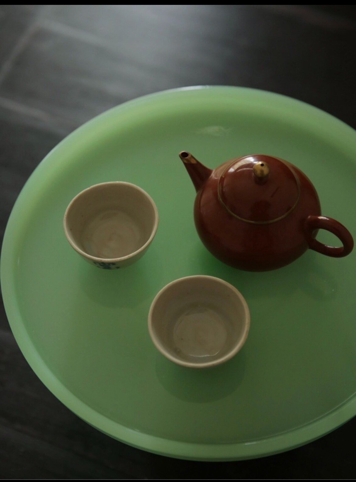 日式琉璃墨绿茶台甜品台蛋糕盘家用店铺创意糕点盘高脚盘商用