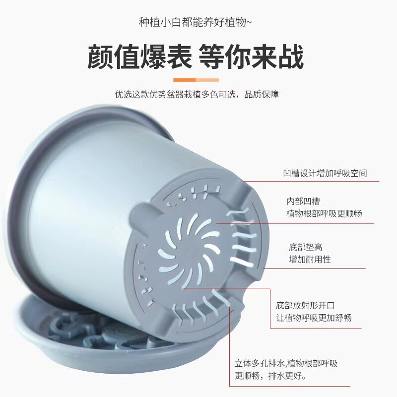 加厚新树脂控根透气大号塑料花盆图片