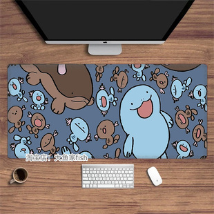 可爱乌波 宝可梦 大号鼠标垫办公桌桌垫 动漫锁边鼠标垫 硅胶防滑