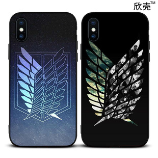 进击 巨人自由之翼标志手机壳适用11PRO苹果78plus磨砂XSMAX软XR