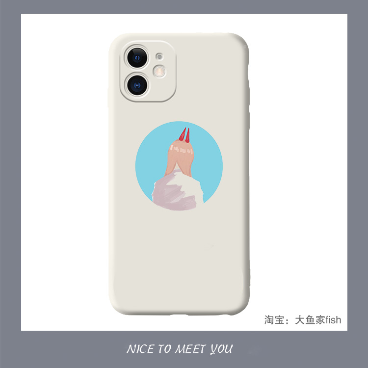 电锯人 黑白少年液态硅胶手机壳适用iphone11苹果12pro max华为8p