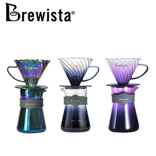 Brewista耐热玻璃手冲咖啡滤杯分享壶 V60滤杯影子蓝极光皓月套装