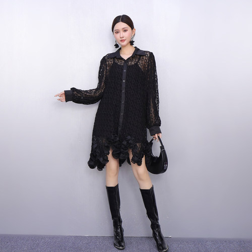 设计感2025春新款女蕾丝衬衫