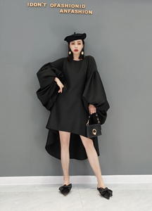 2026 春季款时尚连衣裙休闲气质蝙蝠衫小黑裙显瘦