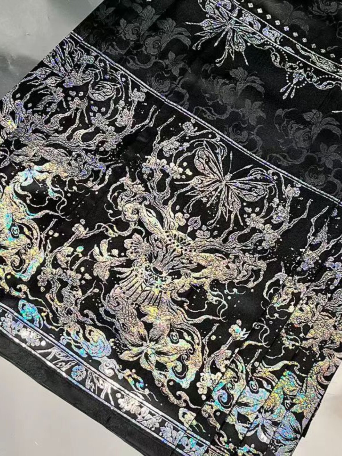 螺钿织银马面裙现货织金马面