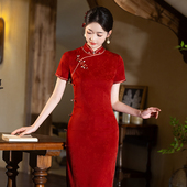 感红色出阁宴回门便装 新款 新娘结婚旗袍女敬酒服仪式 改良订婚礼服