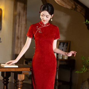 改良订婚礼服 感红色出阁宴回门便装 新款 新娘结婚旗袍女敬酒服仪式