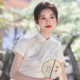白色素雅旗袍女改良新中式 日常高考送考 新款 高档年轻款 2025年夏季