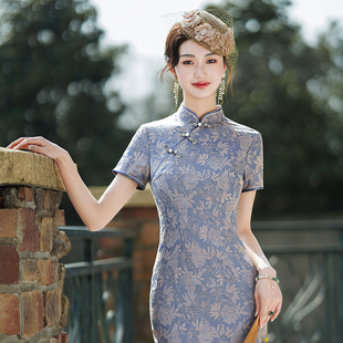 高档改良旗袍女新中式年轻款民国风日常可穿斜襟2025新款夏季短袖