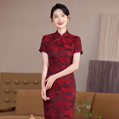 莹杉新中式日常妈妈装旗袍夏季