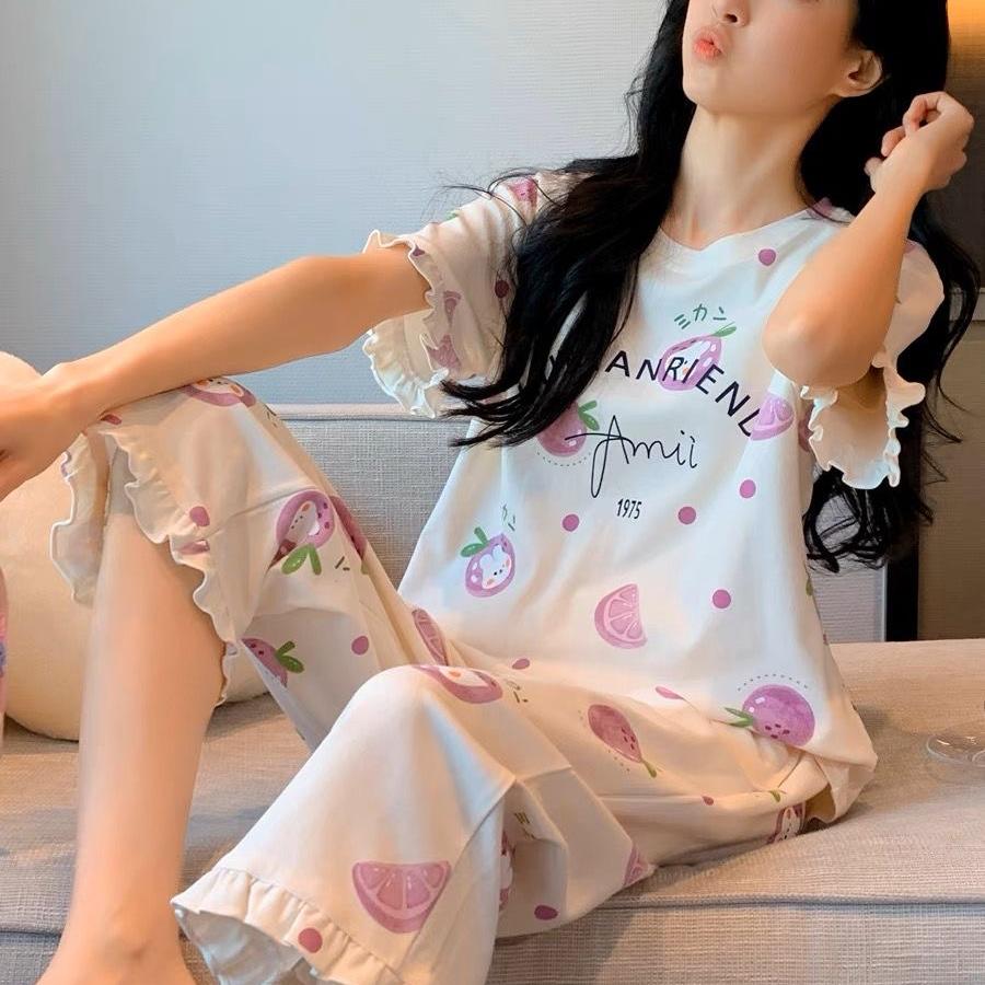 薄款睡衣休闲简约两件套家居服
