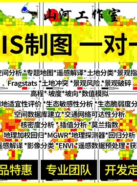 GIS制图代画ArcGIS专业画图arcmap代做遥感envi数据处理fragstats