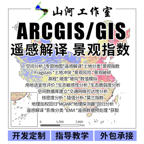 GIS制图景观指数ArcGIS代做Fragstats辅导gis空间分析envi遥感