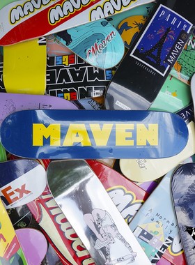 木问MAVEN板面四轮动作双翘滑板7.75 7.875 8.0 8.125 旅行滑板店