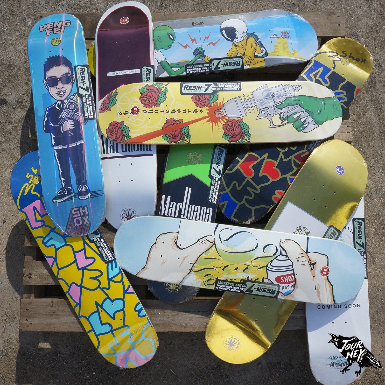 SHOX滑板板面四轮动作板