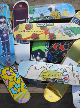 SHOX滑板板面双翘四轮动作板男女生青少年7层枫木板8.0 8.125 8.5