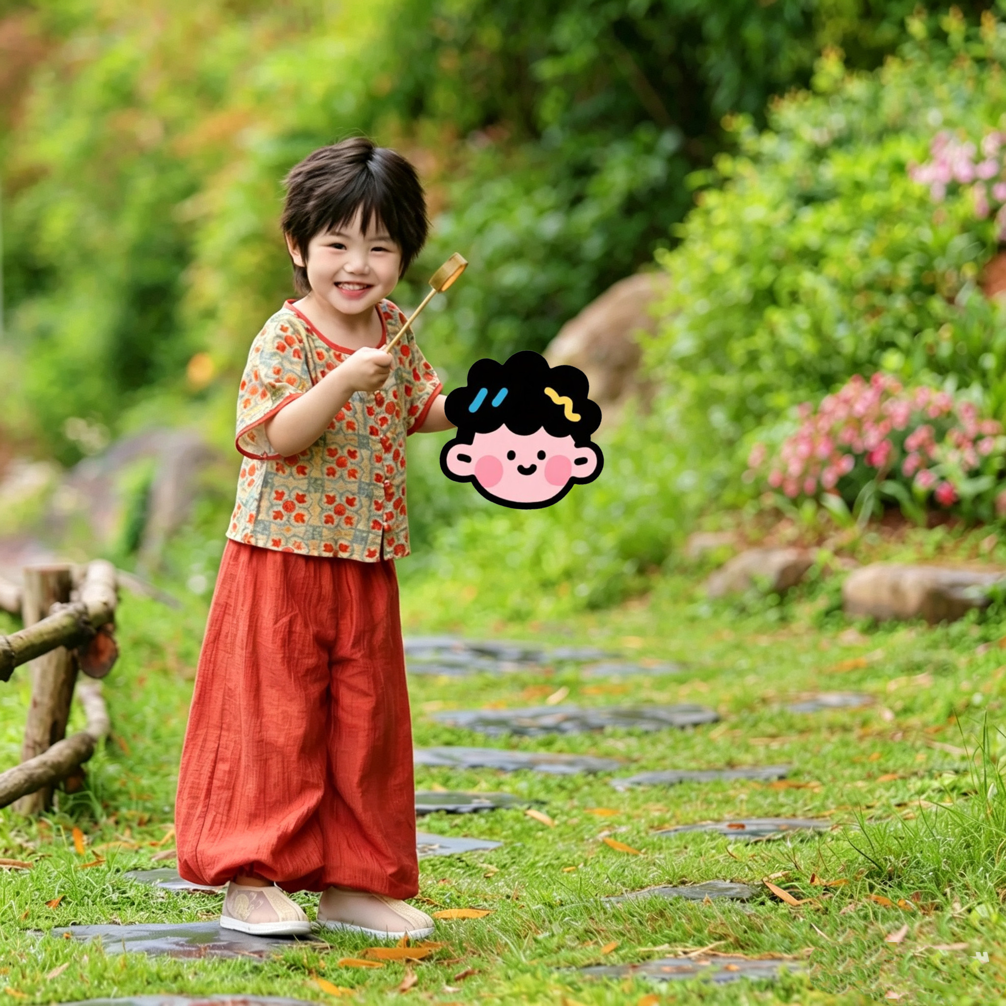 日常汉服男童夏季薄款2026新款儿童唐制圆领袍男宝幼儿园古风套装