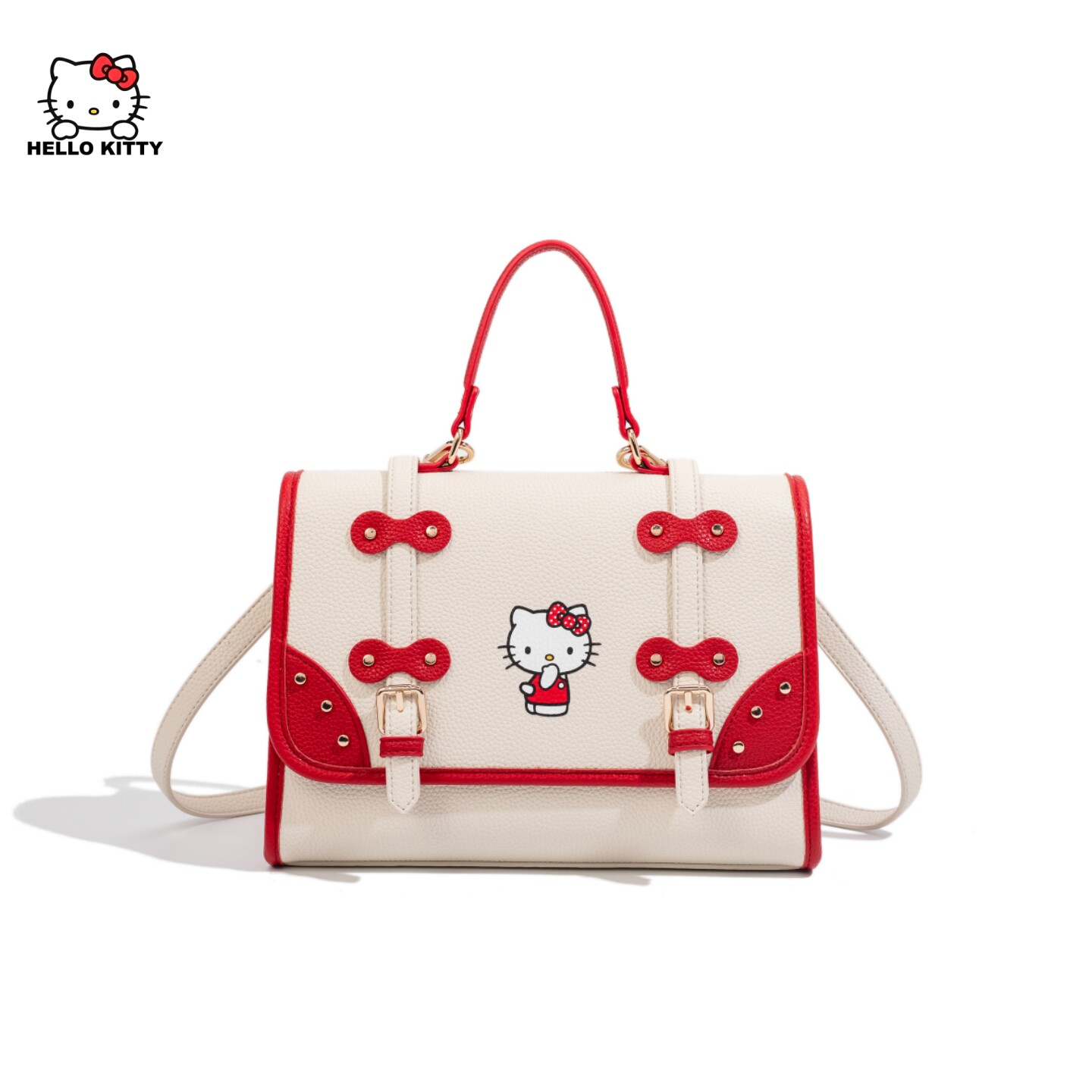 HelloKitty凯蒂猫双肩背包时尚撞色剑桥包女学生书包高校jk制服包