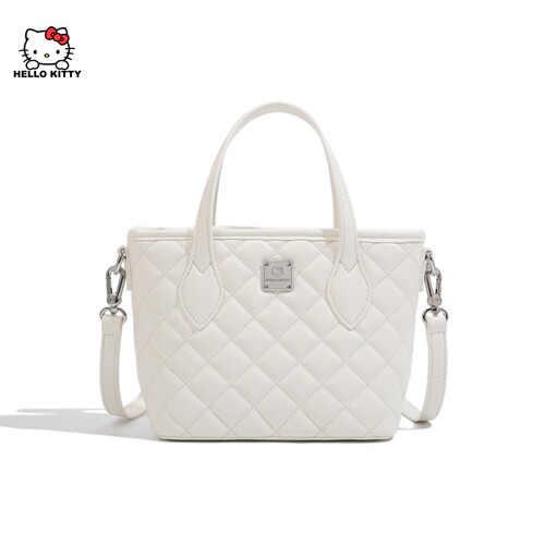 HelloKitty菱格纹小香风托特包女