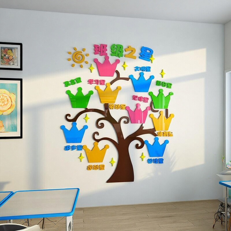 班级之星文化装饰贴墙照片评比栏