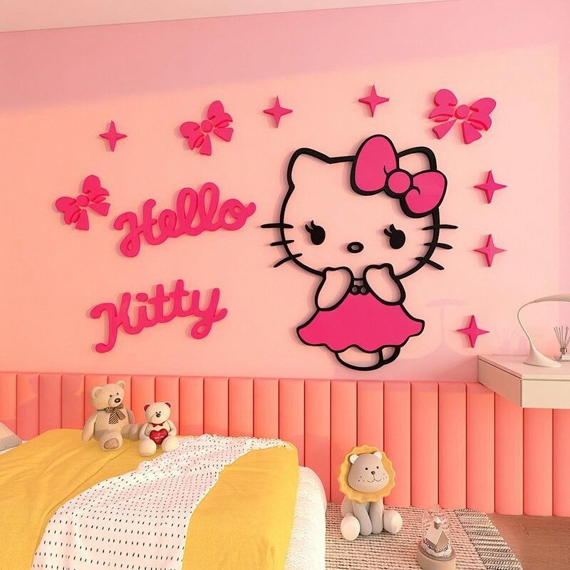 公主3d立体房间儿童女孩卧室床头